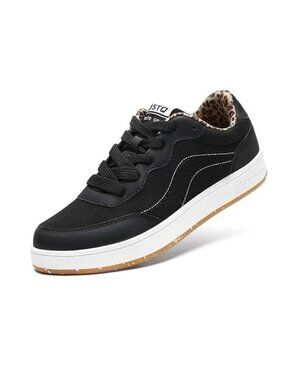 STQ Canvas Shoes for Women Lace Up Walking Sneakers Black Size 8.5 NEW